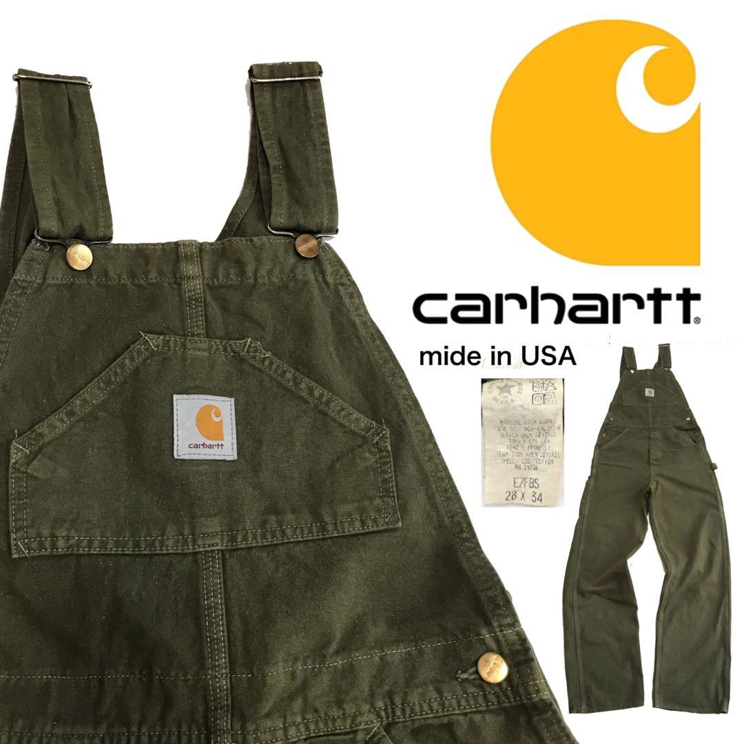Carhartt カーハート　USA製　コットン オーバーオール　ビンテージ 新着!!〝90s Carhartt OFF-WHITE COTTON OVERALLS /MADE IN USA〟販売