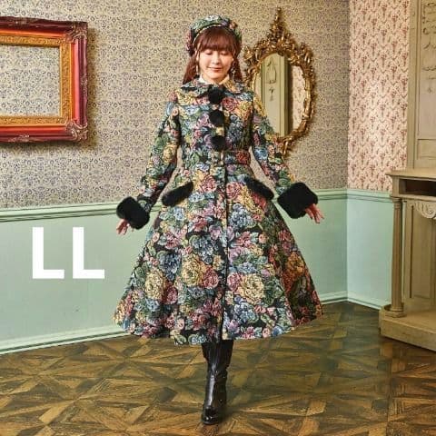 ノエル・ド・メモワール ゴブランファーコート黒LL」しまむら くる実