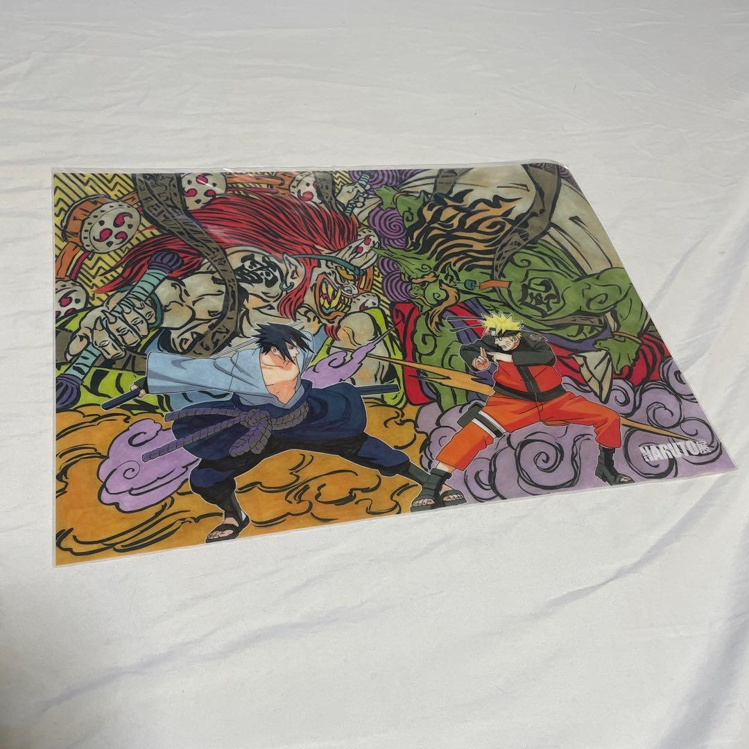 NARUTO-ナルトー 複製原稿 ナルト＆サスケ NARUTO展 ポスター付き