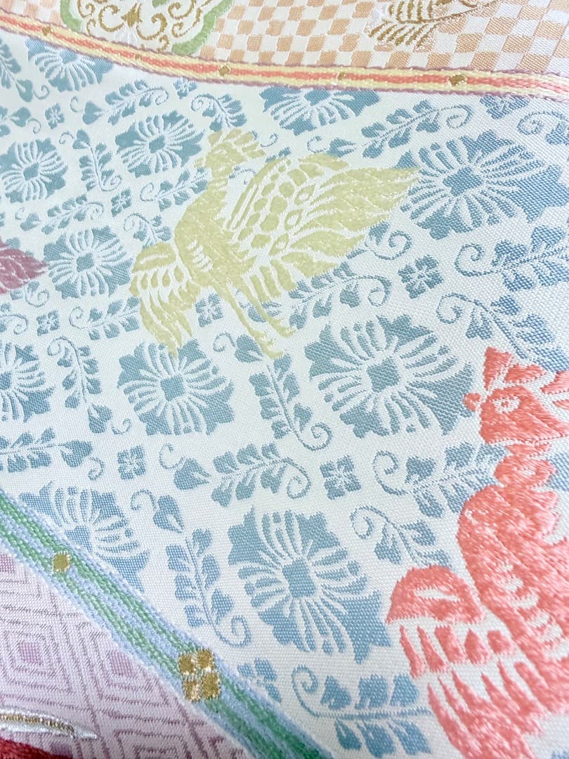 高級 袋帯 正絹 六通柄 パステルカラー 唐織 訪問着 色無地 約90万円