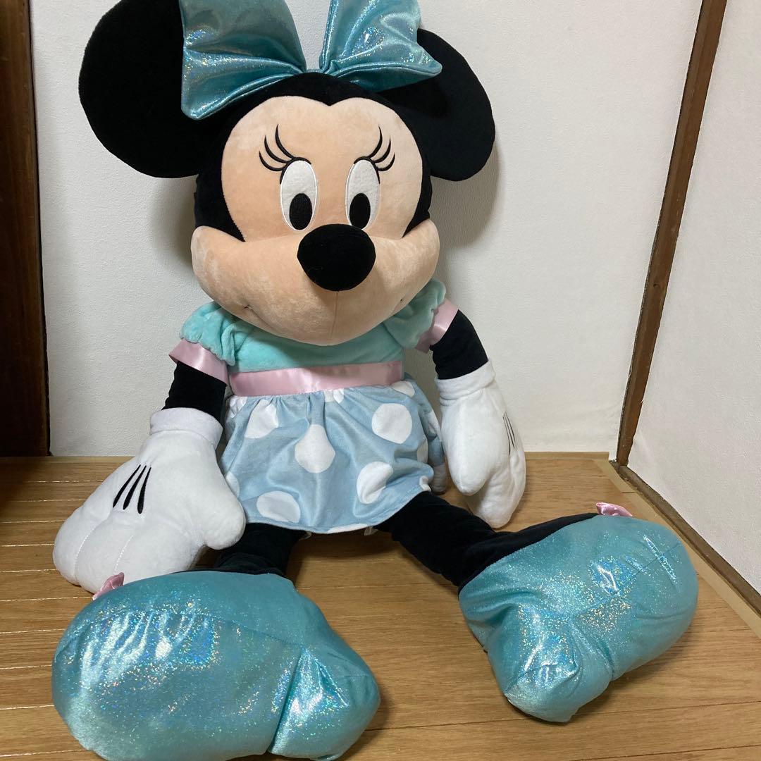 希少・憧れサイズ】Disney 水色ドレス ミニーちゃん ぬいぐるみ 90cm