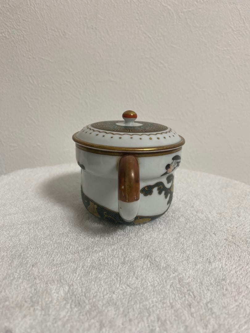 九谷焼 盛山作 錦襴手 急須 青粒金彩 骨董 古九谷 - メルカリ