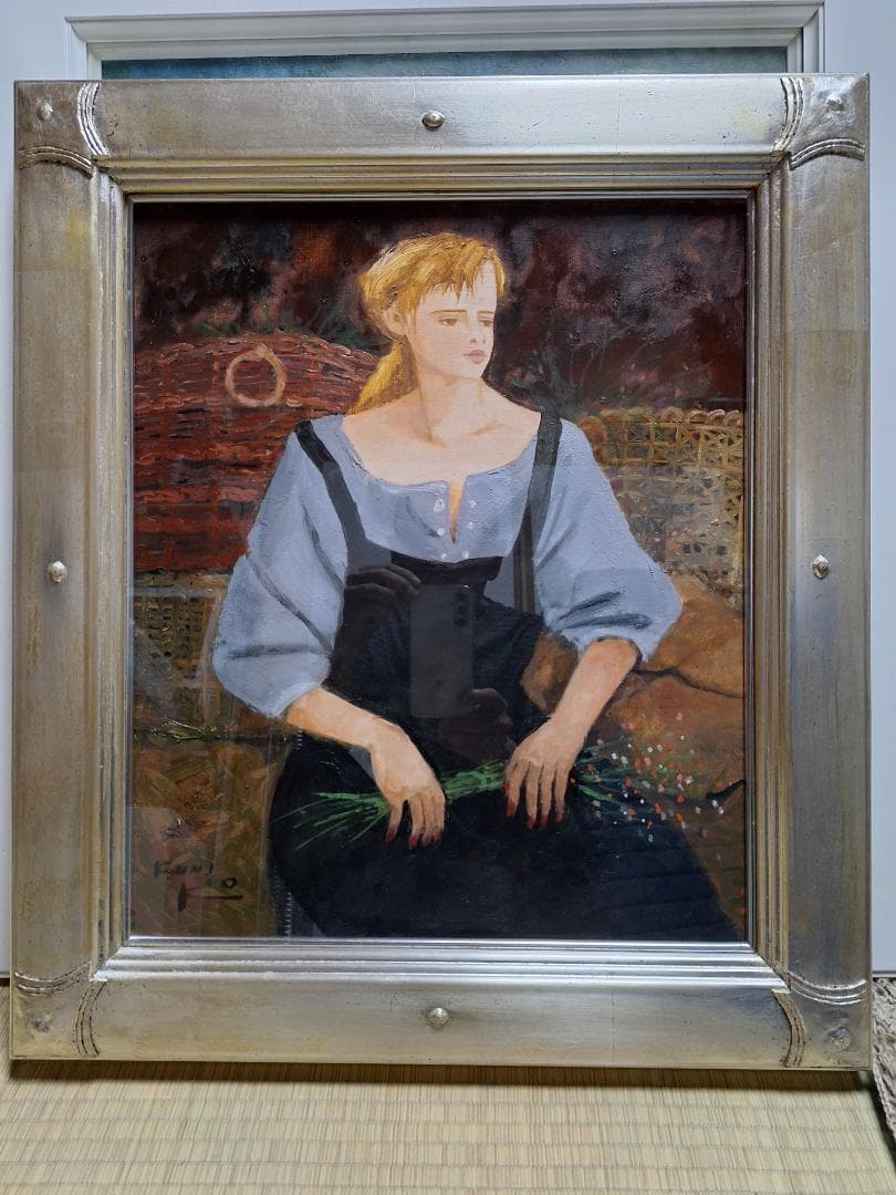 藤岡しんたろう『空の散歩者』油彩画[肉筆・真作保証]