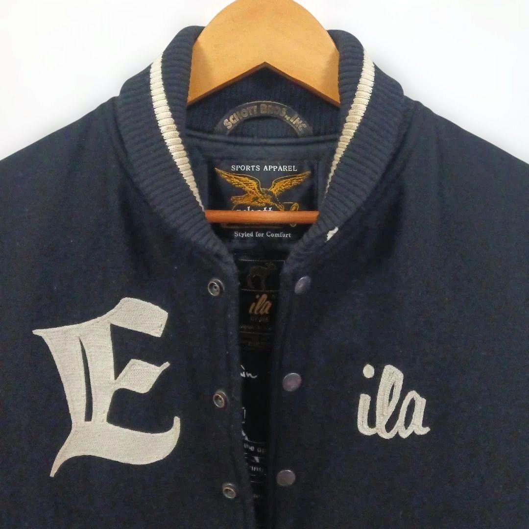 SCHOTT BROS ショット×ila ロゴ 刺繍 スタジャン M - メルカリ