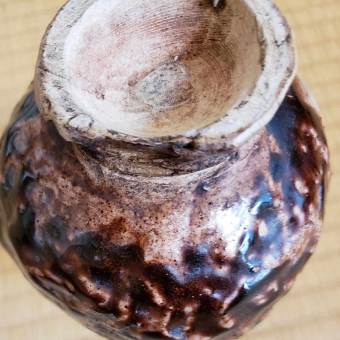 no199 厳島神社 宮島焼の 山居囲碁超細密彫刻 徳利