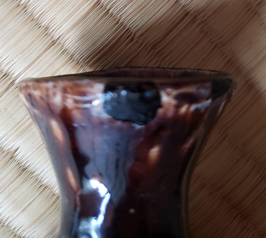 no199 厳島神社 宮島焼の 山居囲碁超細密彫刻 徳利