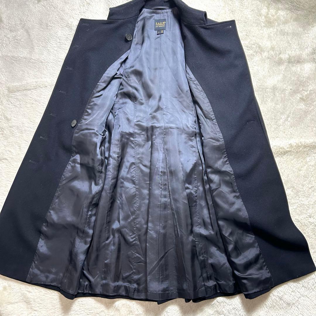 ドゥーズィエムクラス PAUW ウール ナポレオンコート ネイビー 金