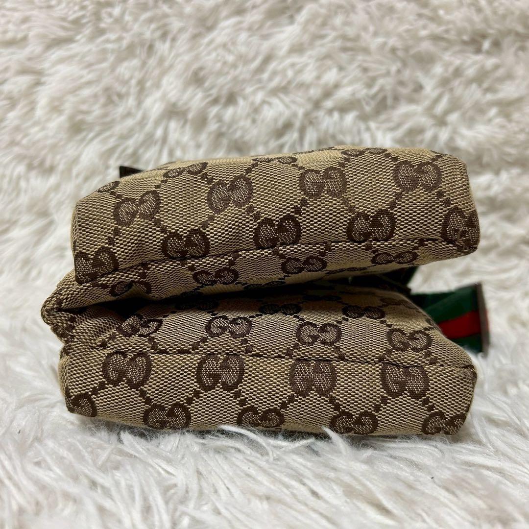 GUCCI グッチ GGキャンバス シェリーライン ボディバッグ ベージュ