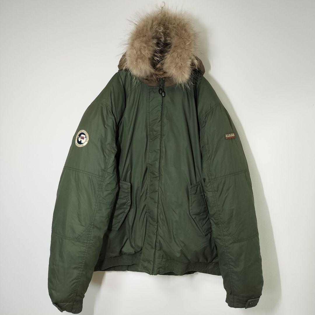希少 NAPAPIJRI ナパピリ ファー ミリタリー ダウン ジャケット L