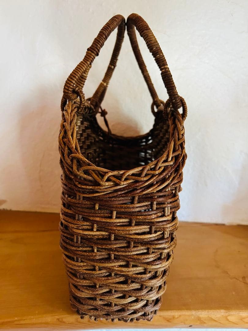 職人手作り あけびつる編み 手提げカゴ