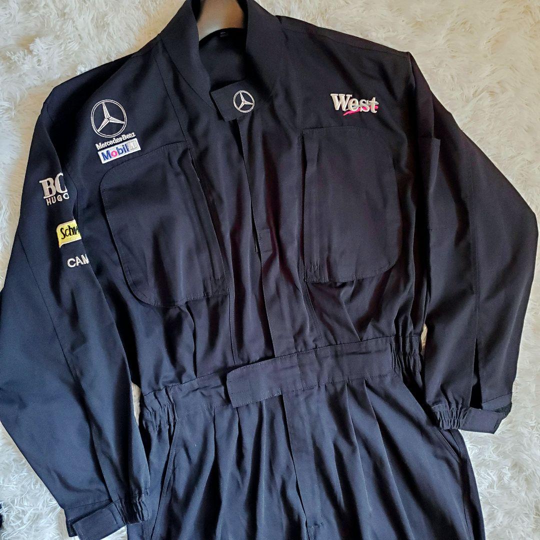 極美品 メルセデスベンツ つなぎ 希少サイズ4XL 刺繍 大きいサイズ 黒