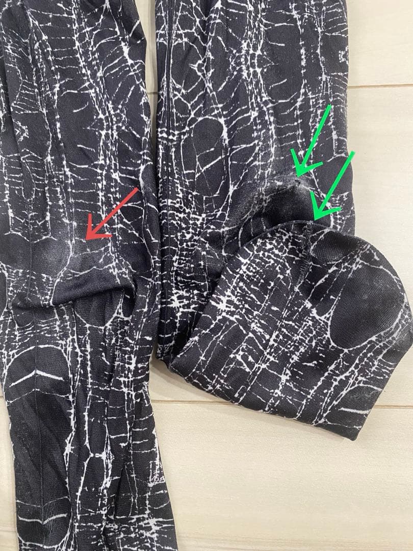 alice auaa ネットプリント タイツ　黒×ホワイトネット　⚠︎難あり