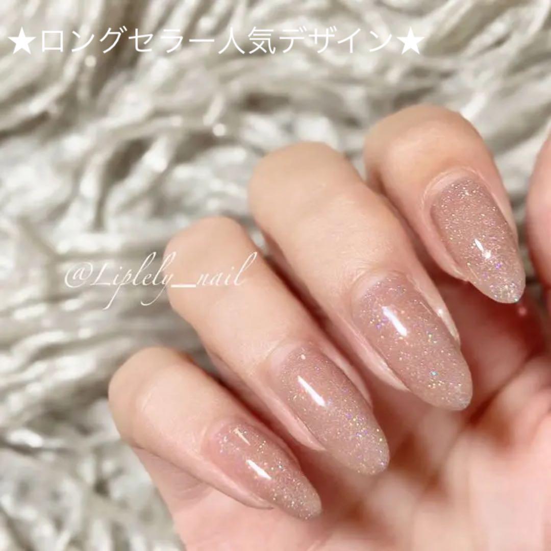 オーダーネイルチップ10本分 極艶ラメ ブラウンワンカラー シンプル