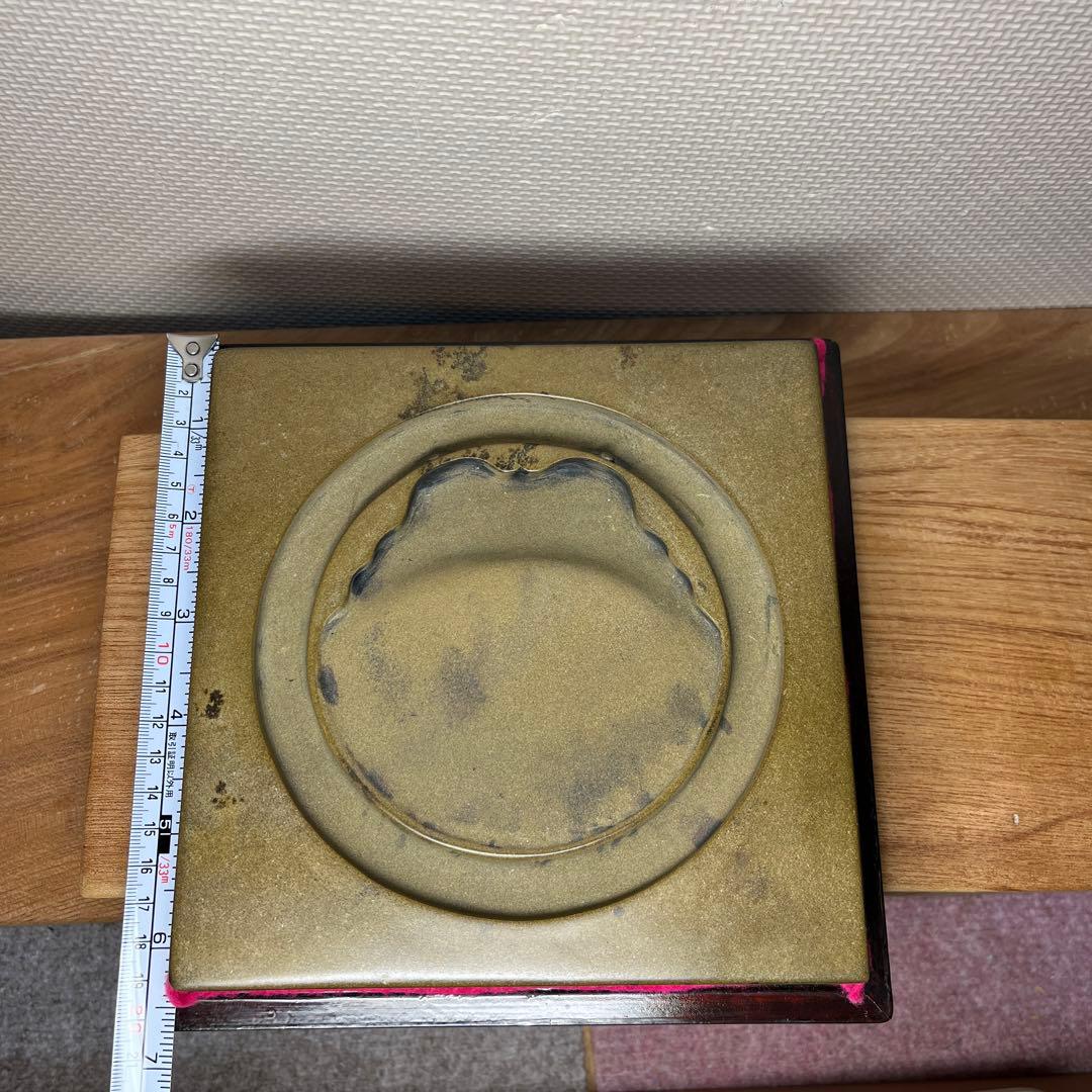 ⭕️澄泥硯 ⭕️正方硯 中国 縁起の金運シンボル ヒキガエル 色合い