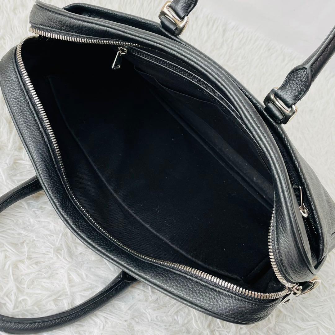 現行近】BALLY MALESO 2WAY ブリーフケース シボ革 ブラック