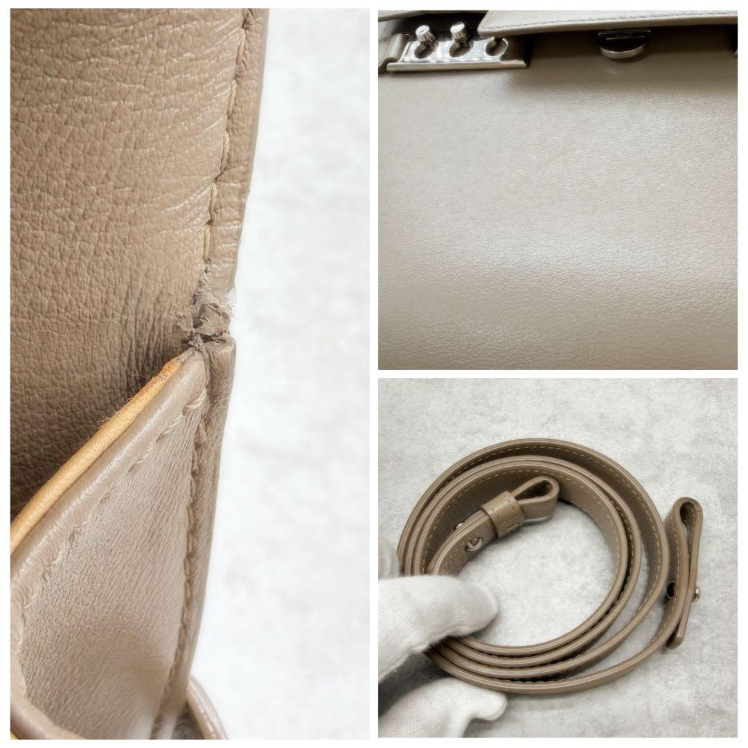 希少美品】DELVAUX タンペート MM ベージュ フラップ式ハンドバッグ