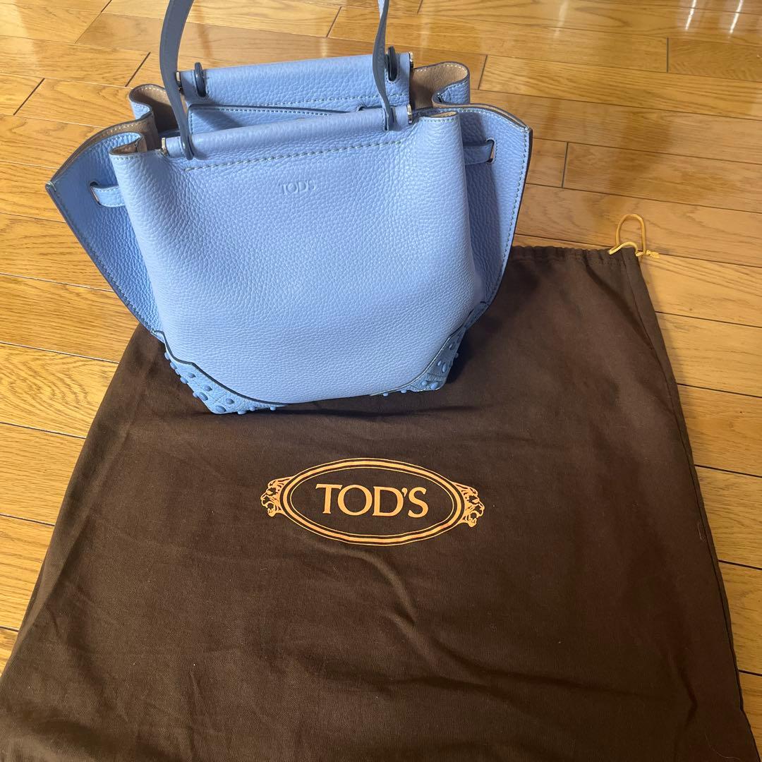 値下げ❗️トッズ　ブルー系レザー ハンドバッグ TOD'S（トッズ） レザー バッグ マイクロ XBWAPAFL000QRI3L28
