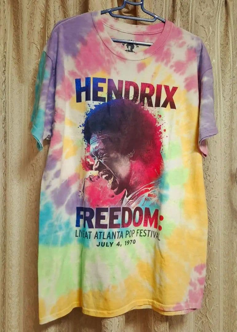 貴重！HENDRIX タイダイ Tシャツ Lサイズ ビンテージ90's○Jimi HendrixプリントタイダイTシャツsize XL