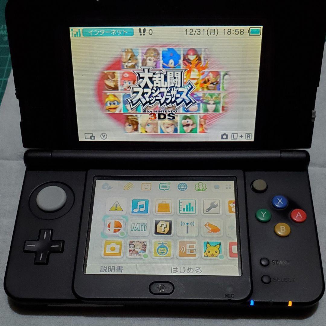 ニンテンドーNEW3DS 本体のみ ブラック マリオ着せ替え - メルカリ