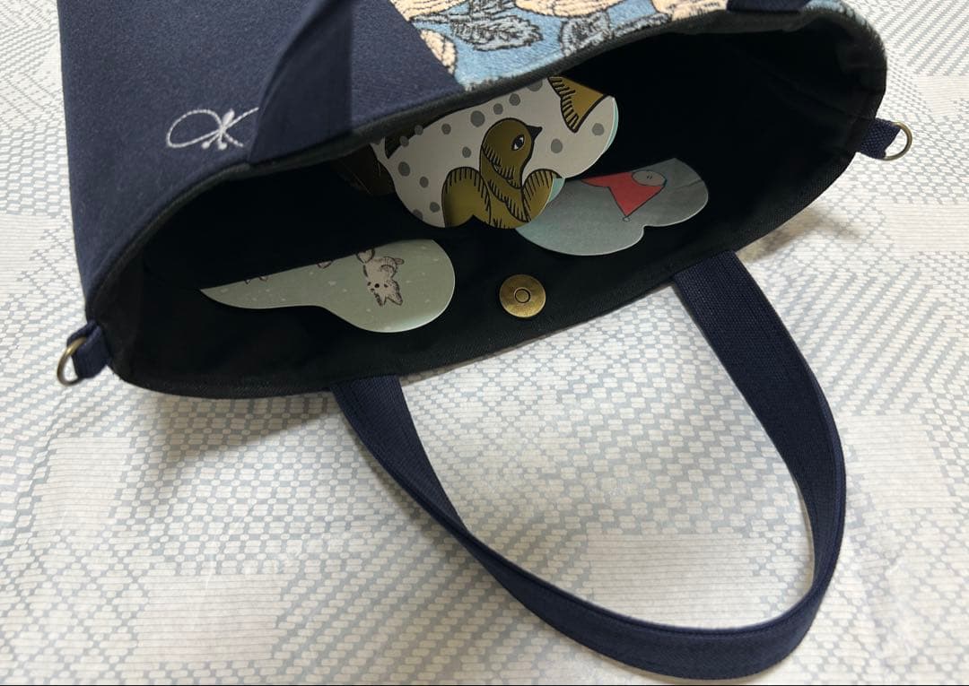 ハンドメイド＊ミナペルホネン＊rosy＋choucho＊マチ付きトート