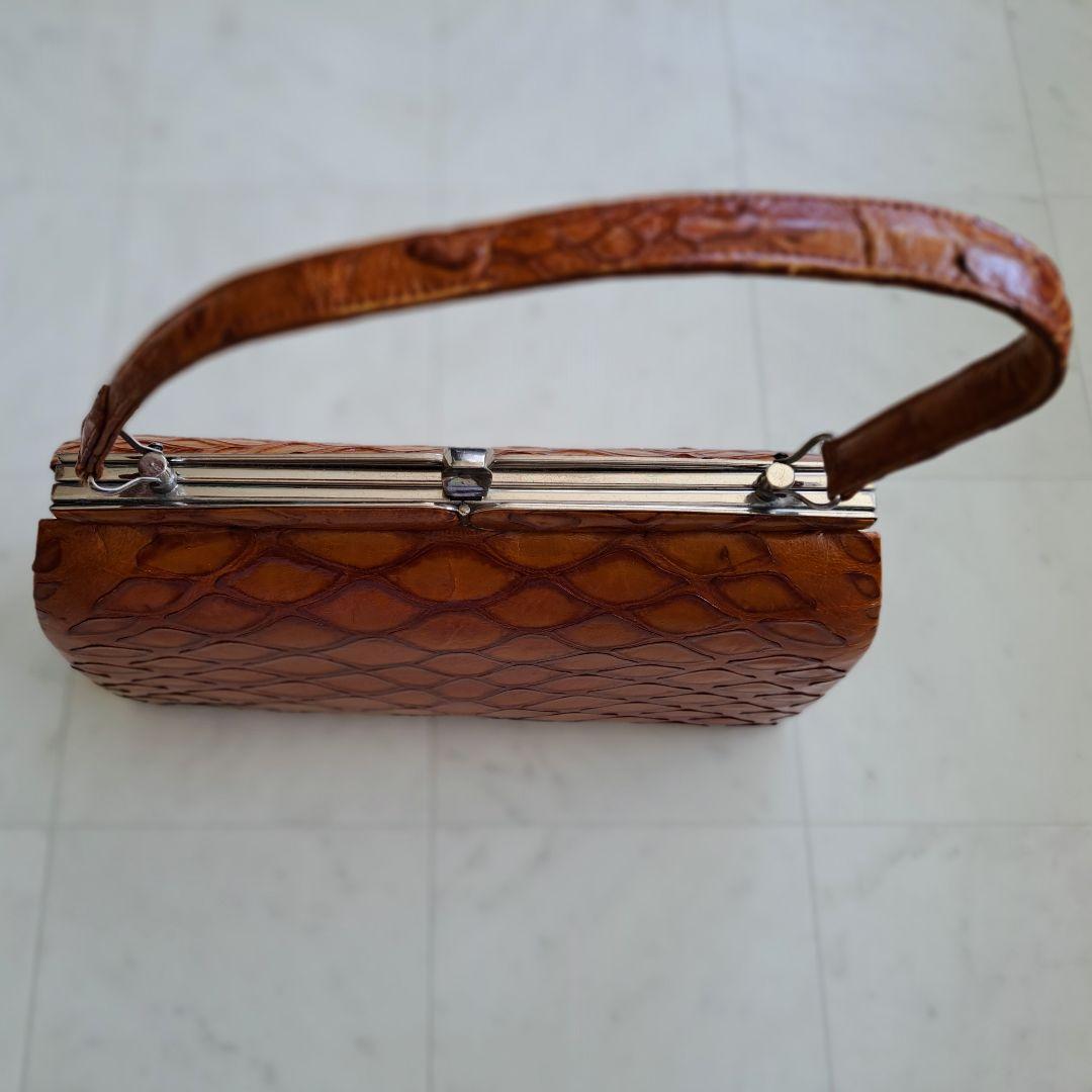 センザンコウ 本革 ハンドバッグ エキゾチック レザー ヴィンテージ