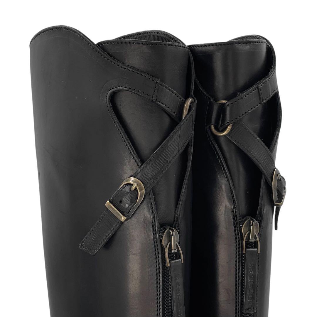 《未使用級》サルトル ロング 乗馬 ブーツ ジョッキー レザー ブラック 黒系