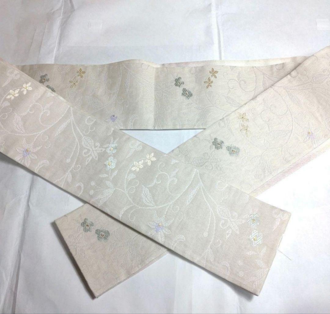 正絹 半幅帯 弥栄織物謹製 ヨーロピアン唐草図案 はごろも 逸品 新品未