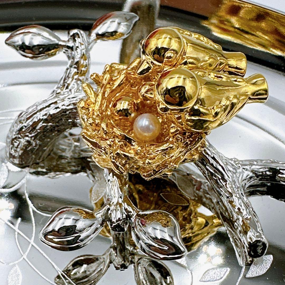 美品♡ミキモト♡MIKIMOTO ジュエリートレイ トレー 鳥 パール 巣