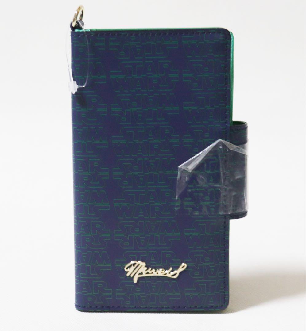 ミュベール×スターウォーズ》未使用 ロゴ総柄 手帳型レザースマホ