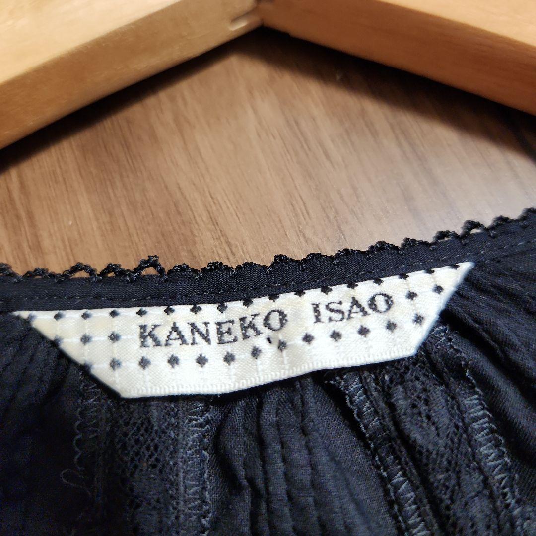 カネコイサオ 綿ローン ピンタック ピコフリル 黒 ブラウス - メルカリ