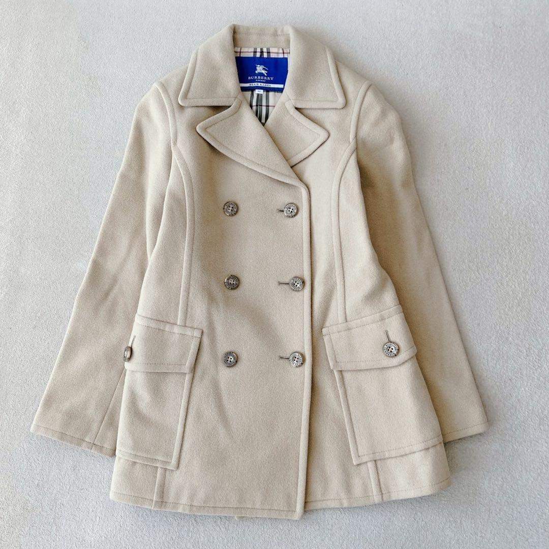 リズメロ ピーコート ダブルブレスト リボン フリル アイボリー