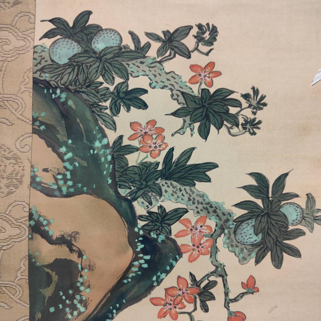 真作/渓山/千羽鶴図/花鳥/桐共箱付/布袋屋掛軸A-517 - メルカリ