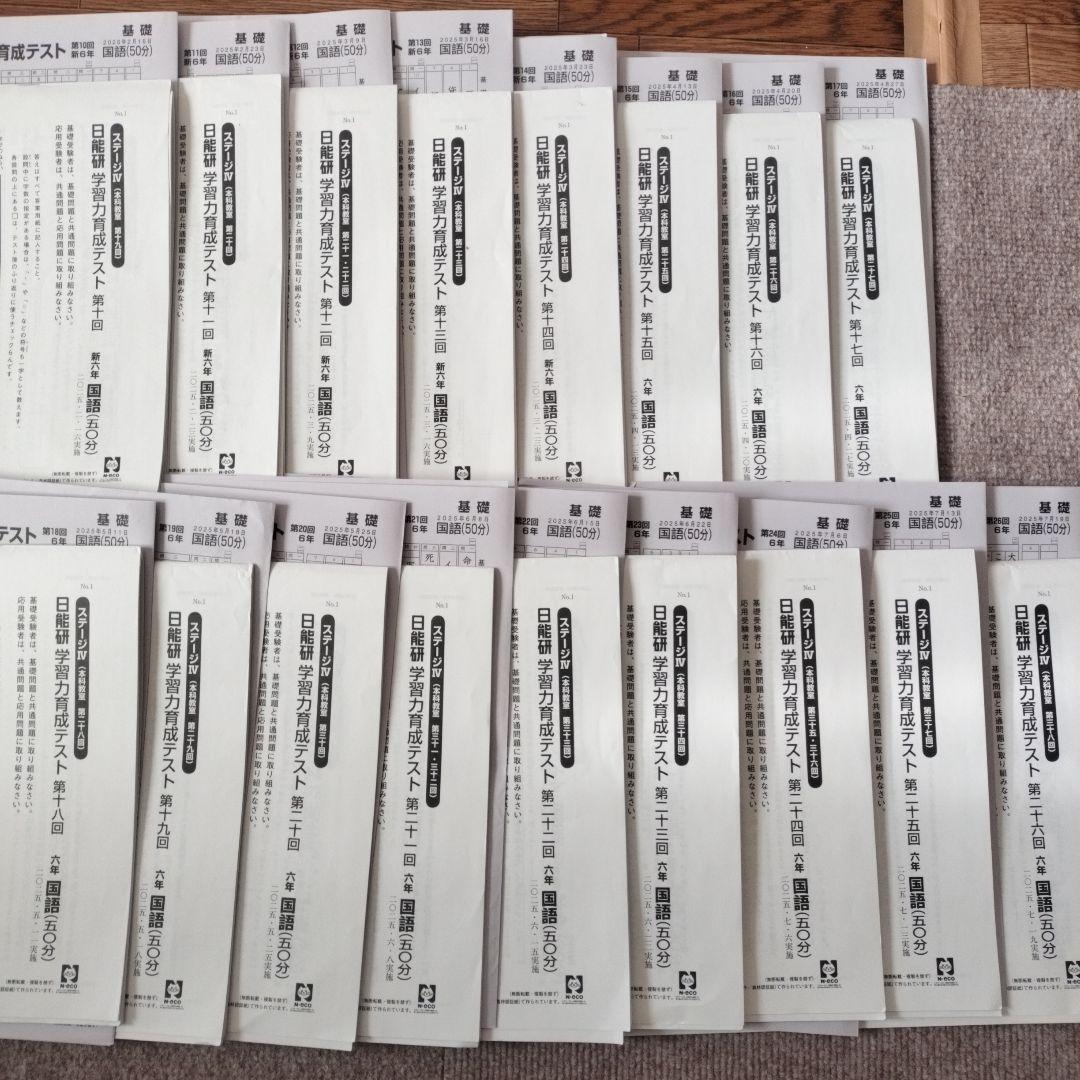 2025年 日能研 全国公開模試6年11回分(1年分)➕️春期夏期テスト