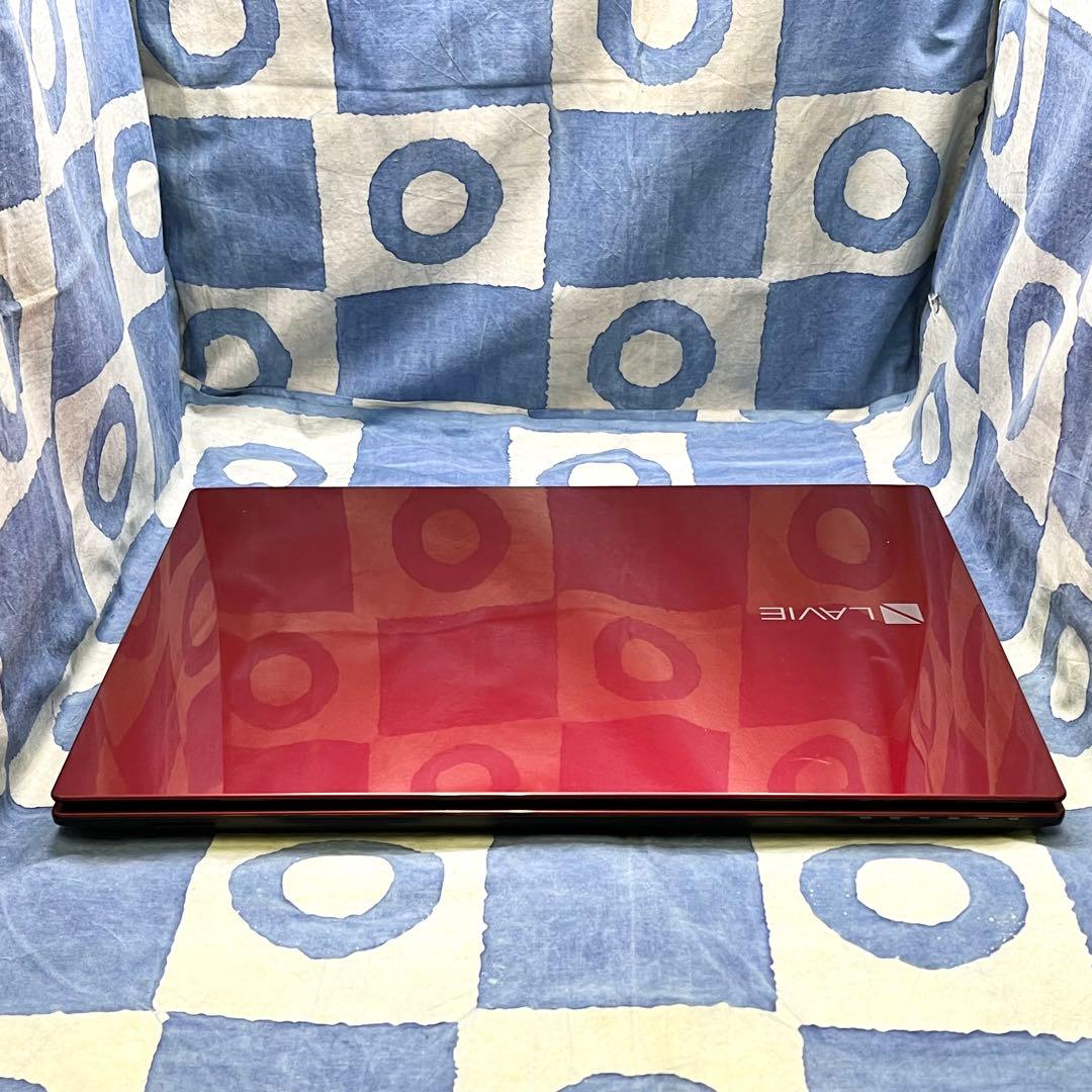 快速SSD256GB☆貴重赤ノートPC♪ブルーレイ&カメラ！第7世代！Win11