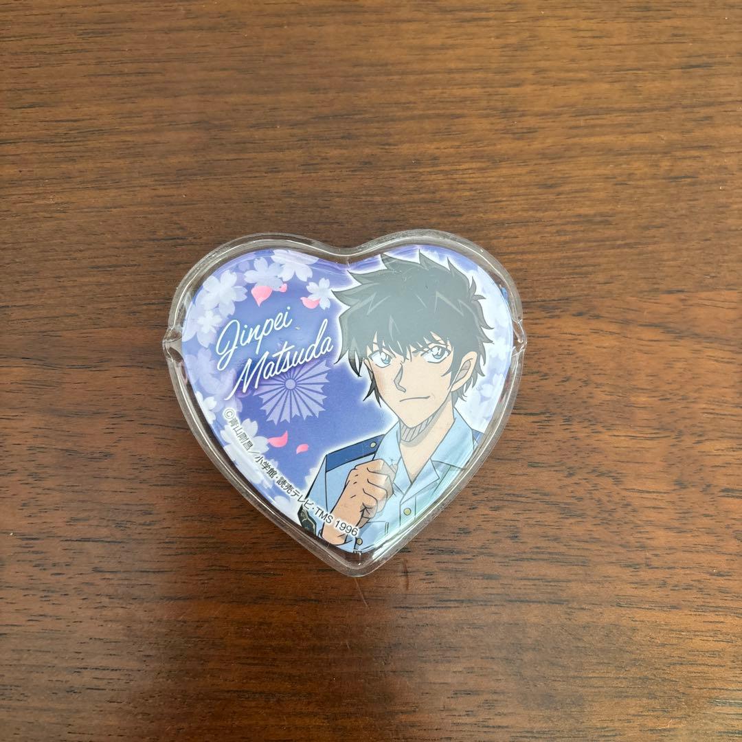 名探偵コナン 松田陣平 ハート缶バッジ - メルカリ