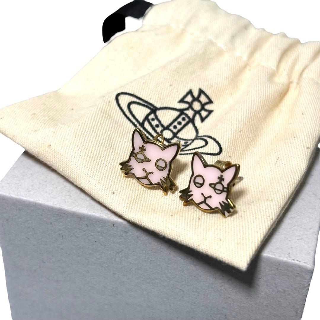激レア　Vivienne Westwood ピンク　猫デザイン ピアス 新品 Vivienne Westwood ヴィヴィアンウエストウッド ピアス KAT