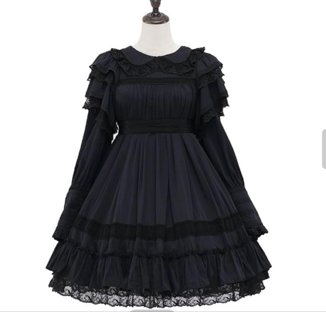 星箱works リリアンヌ姉妹ショート丈 ワンピース　ブラック リリアンヌ姉妹 ワンピース(ショート丈) | HoshibakoWorks