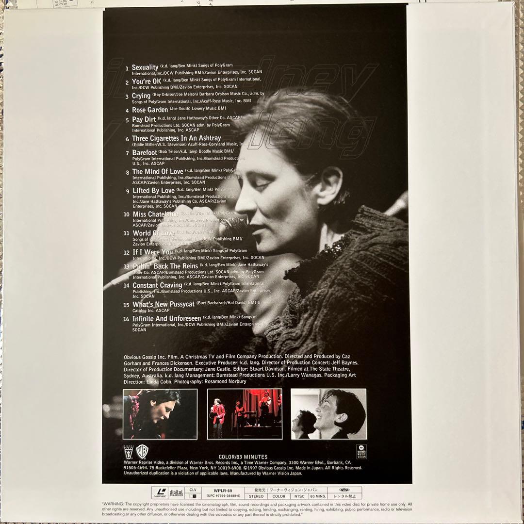 ☆初ライブ映像☆k.d.lang live in sydney レーザーディスク