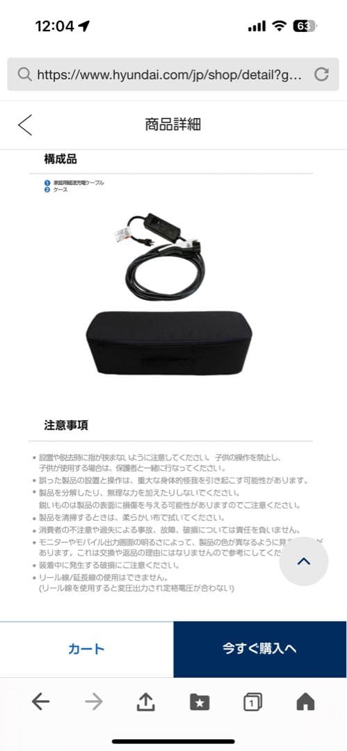 100V EV車 電気自動車 hyundai 充電器 100V 充電 ケーブル - メルカリ