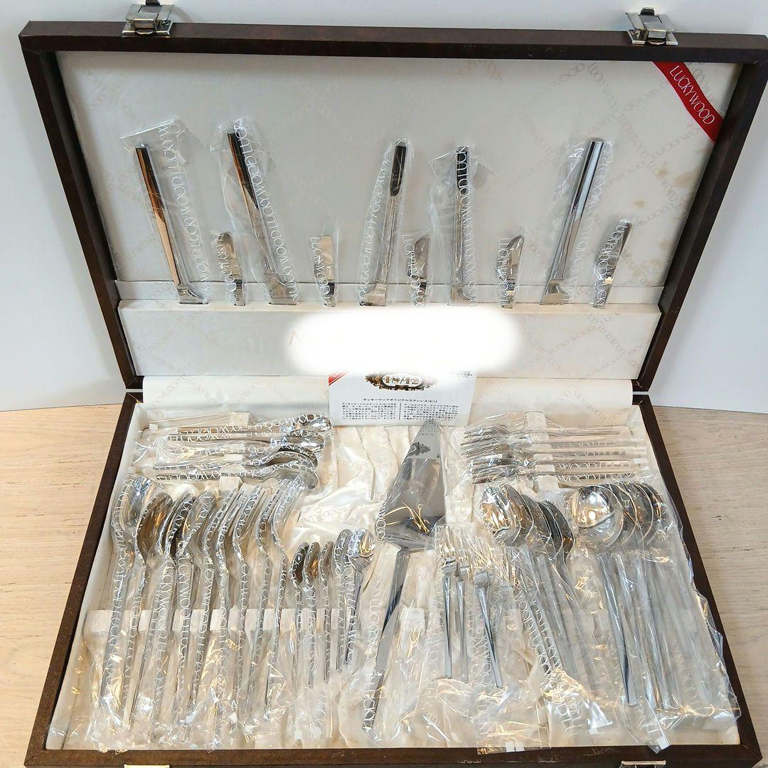 LUCKY WOOD　カトラリーセット　ステンレス18-12　全51点 Amazon | ラッキーウッド オリジナルステンレス 18/12 カトラリー