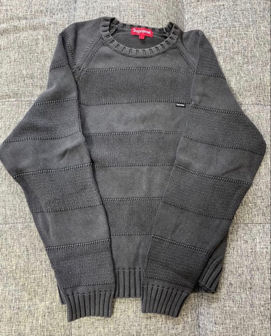 トップス Supreme Small Box Stripe Sweater \"Black\"