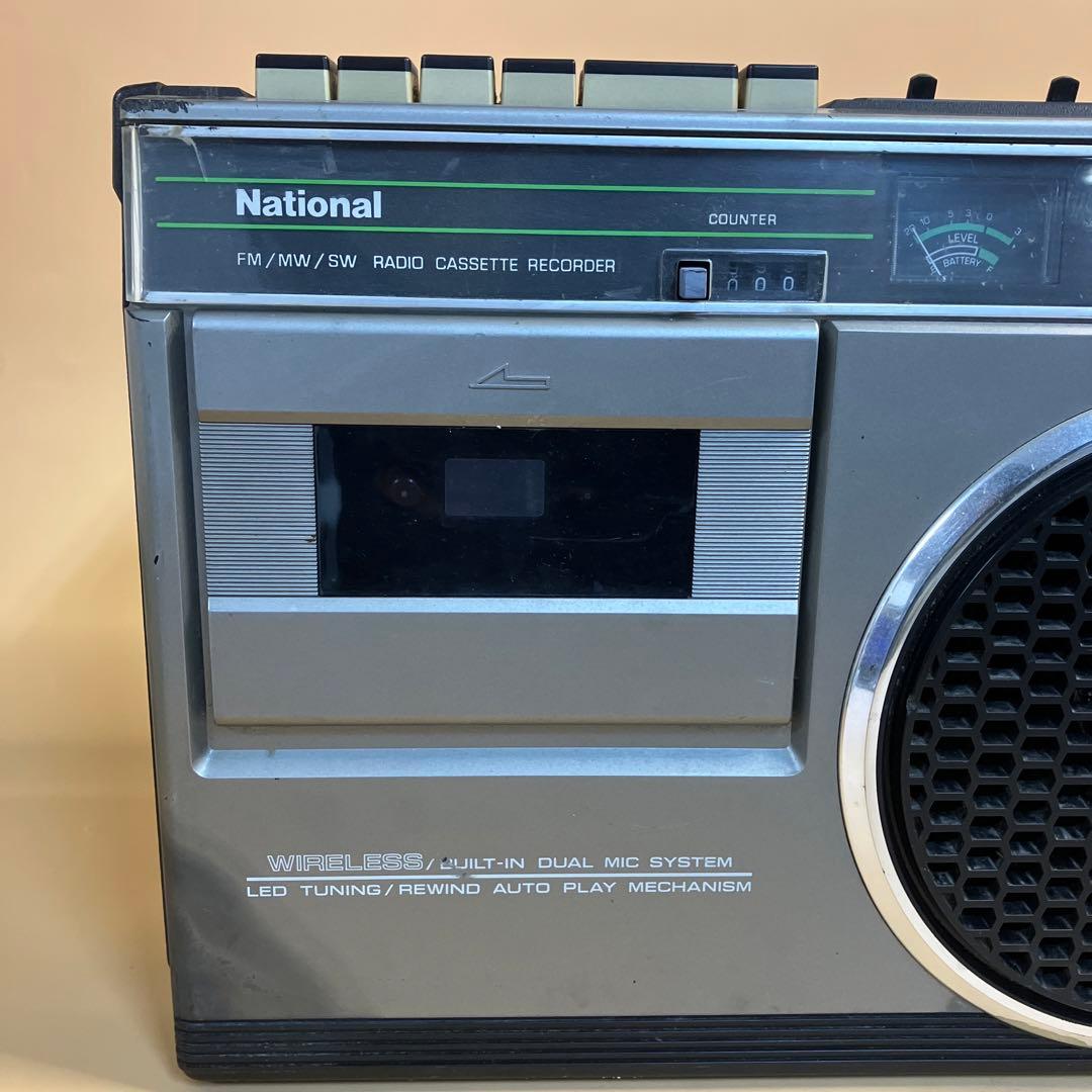 ナショナル ラジオ RQ-557 ラジカセ 昭和レトロ 当時物 ワイヤレス