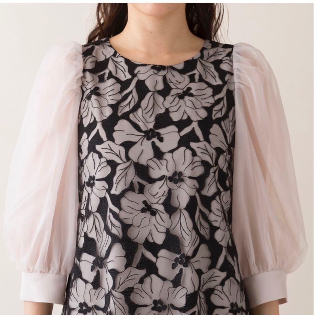 47300円 ローズティアラ人気ピンク42 チュール刺繍ワンピース 新品タグ