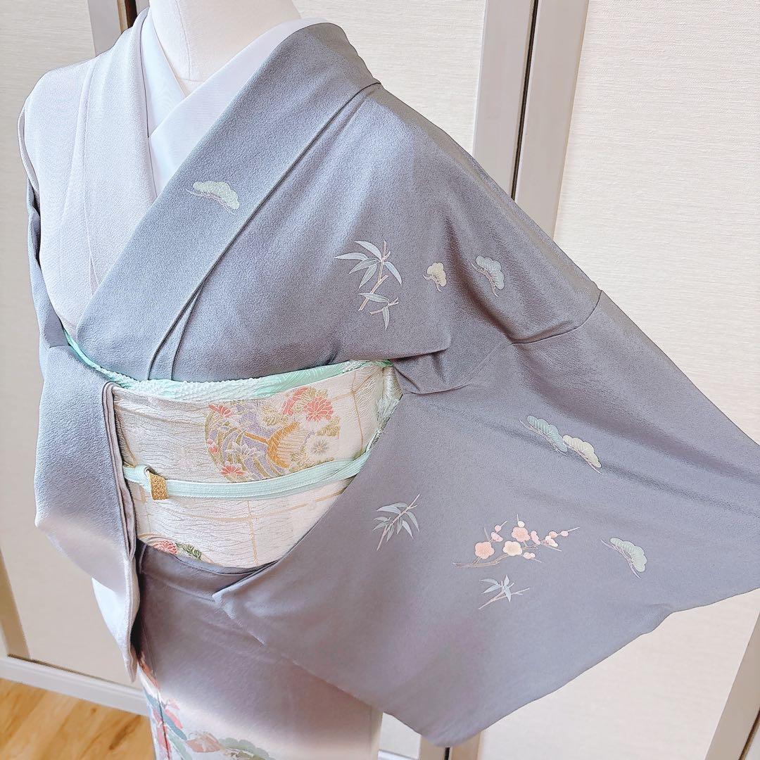 美品 田村哲彦 訪問着 フルセット 裄68 本加賀友禅 卒業式 入学式 M S