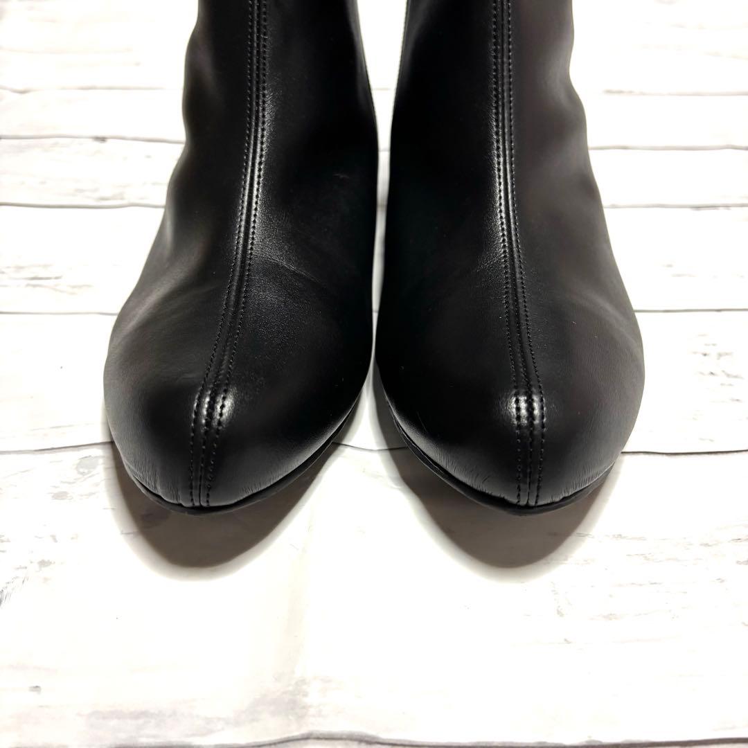 美品！RAKUNA整体ブーツ ショート LL サイドジップ ブラック レザー
