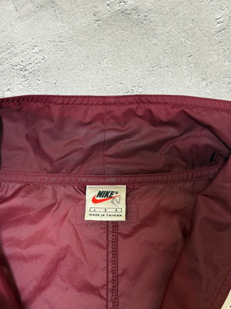 90s Nike 銀タグ ナイロン アノラック バーガンディ - メルカリ