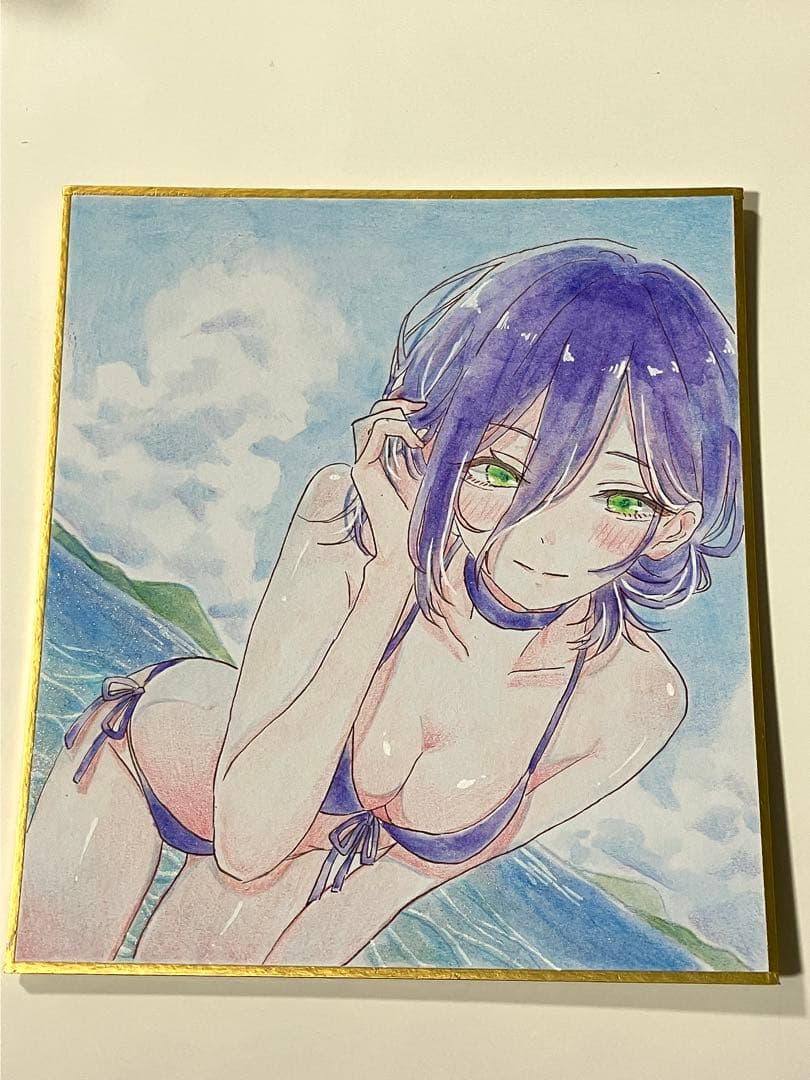 零*様 手描きイラスト チェンソーマン　レゼ水着