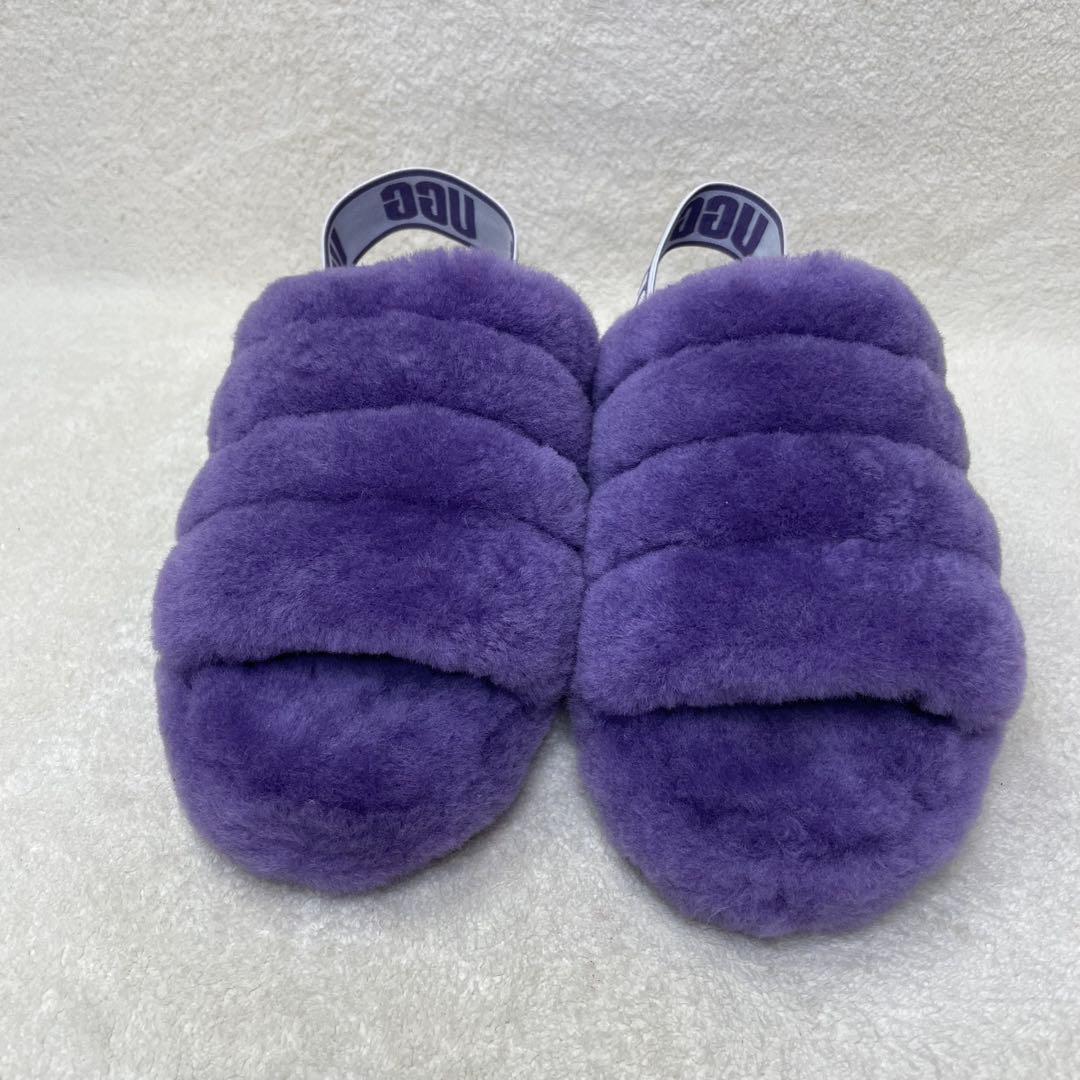 美品♡UGG アグ フラッフ イヤー スライド ファーサンダル パープル