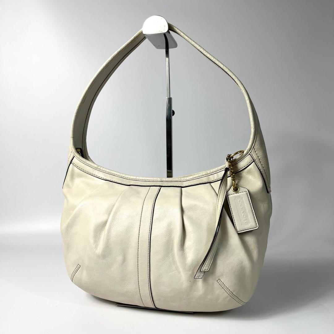 美品 コーチ ホーボー ワンショルダーバッグ 肩掛け レザー ハーフ