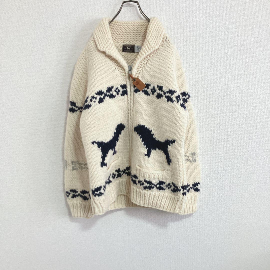 【稀少】製　ラブラドールリトリーバー　ハンドニット　セーター 希少✨ラブラドールレトリバー カナディアンセーター カウチンセーター